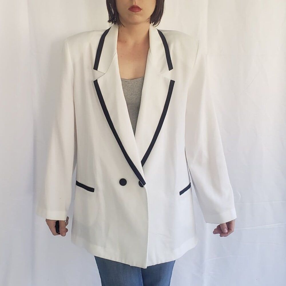 90s White and Blue Blazer